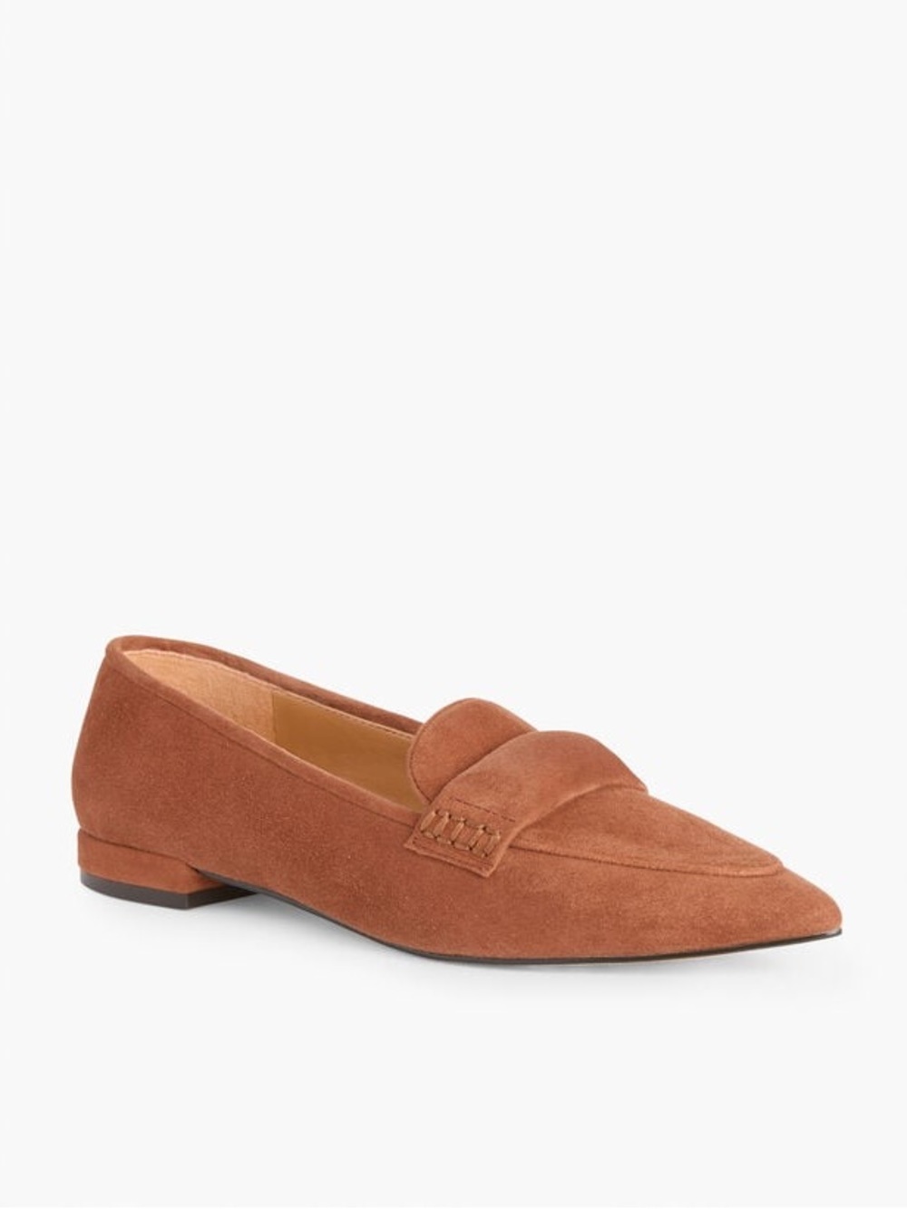 Talbots Women's Suede Penny Loafer - Rust Brown